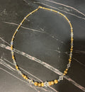 Necklace gold beaded with crystal beads